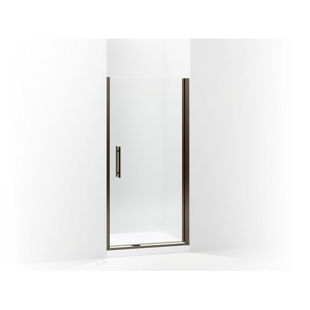 39-in W x 67-in H Sterling 5698-39ADR-G05 Finesse Peak Frameless Pivot Shower Door with Clear Glass Deep Bronze